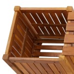 vidaXL Bancă de grădină cu 2 jardiniere, 150x30x40 cm, lemn de acacia vidaXL Bancă de grădină cu 2 jardiniere, 150x30x40 cm, lemn de acacia