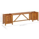 vidaXL Bancă de grădină cu 2 jardiniere, 150x30x40 cm, lemn de acacia vidaXL Bancă de grădină cu 2 jardiniere, 150x30x40 cm, lemn de acacia