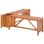 vidaXL Bancă de grădină de colț cu jardinieră, 117x117x40 cm, acacia
