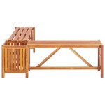 vidaXL Bancă de grădină de colț cu jardinieră, 117x117x40 cm, acacia