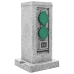 vidaXL Priză de grădină verticală cu senzor de seară, plastic vidaXL Priză de grădină verticală cu senzor de seară, plastic