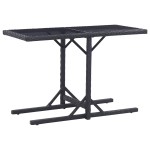 vidaXL Masă de grădină, negru, 110 x 53 x 72 cm, sticlă și poliratan vidaXL Masă de grădină, negru, 110 x 53 x 72 cm, sticlă și poliratan
