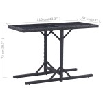 vidaXL Masă de grădină, negru, 110 x 53 x 72 cm, sticlă și poliratan vidaXL Masă de grădină, negru, 110 x 53 x 72 cm, sticlă și poliratan