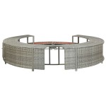 vidaXL Mobilier de împrejmuire cadă cu hidromasaj, gri, poliratan vidaXL Mobilier de împrejmuire cadă cu hidromasaj, gri, poliratan