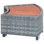 vidaXL Treaptă pentru spa, gri, 92 x 45 x 25 cm, poliratan vidaXL Treaptă pentru spa, gri, 92 x 45 x 25 cm, poliratan