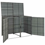 vidaXL Magazie dublă pentru pubele, antracit, 148x77x111 cm, poliratan vidaXL Magazie dublă pentru pubele, antracit, 148x77x111 cm, poliratan