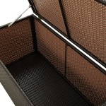 vidaXL Ladă de depozitare de grădină, maro, 100x50x50 cm, poliratan vidaXL Ladă de depozitare de grădină, maro, 100x50x50 cm, poliratan