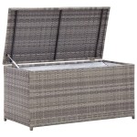 vidaXL Ladă de depozitare de grădină, gri, 100x50x50 cm, poliratan vidaXL Ladă de depozitare de grădină, gri, 100x50x50 cm, poliratan