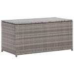 vidaXL Ladă de depozitare de grădină, gri, 100x50x50 cm, poliratan vidaXL Ladă de depozitare de grădină, gri, 100x50x50 cm, poliratan