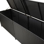 vidaXL Ladă de depozitare de grădină, negru, 200x50x60 cm, poliratan vidaXL Ladă de depozitare de grădină, negru, 200x50x60 cm, poliratan