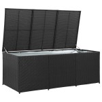 vidaXL Ladă de depozitare de grădină, negru, 180x90x70 cm, poliratan vidaXL Ladă de depozitare de grădină, negru, 180x90x70 cm, poliratan