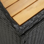 vidaXL Bancă de depozitare pentru grădină, negru, 120 cm, poliratan