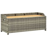 vidaXL Bancă de depozitare pentru grădină, gri, 120 cm, poliratan vidaXL Bancă de depozitare pentru grădină, gri, 120 cm, poliratan