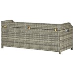 vidaXL Bancă de depozitare pentru grădină, gri, 120 cm, poliratan vidaXL Bancă de depozitare pentru grădină, gri, 120 cm, poliratan
