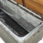 vidaXL Bancă de depozitare pentru grădină, gri, 120 cm, poliratan vidaXL Bancă de depozitare pentru grădină, gri, 120 cm, poliratan