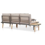 vidaXL Set mobilier grădină 7 locuri, perne, maro, lemn masiv acacia