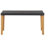 vidaXL Bancă de grădină, negru, 120 cm, poliratan și lemn de acacia vidaXL Bancă de grădină, negru, 120 cm, poliratan și lemn de acacia