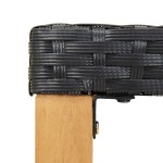 vidaXL Bancă de grădină, negru, 120 cm, poliratan și lemn de acacia vidaXL Bancă de grădină, negru, 120 cm, poliratan și lemn de acacia