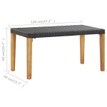 vidaXL Bancă de grădină, negru, 120 cm, poliratan și lemn de acacia vidaXL Bancă de grădină, negru, 120 cm, poliratan și lemn de acacia