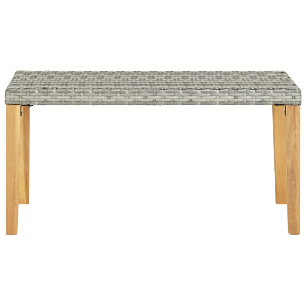 vidaXL Bancă de grădină, gri, 120 cm, poliratan și lemn de acacia