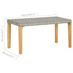 vidaXL Bancă de grădină, gri, 120 cm, poliratan și lemn de acacia
