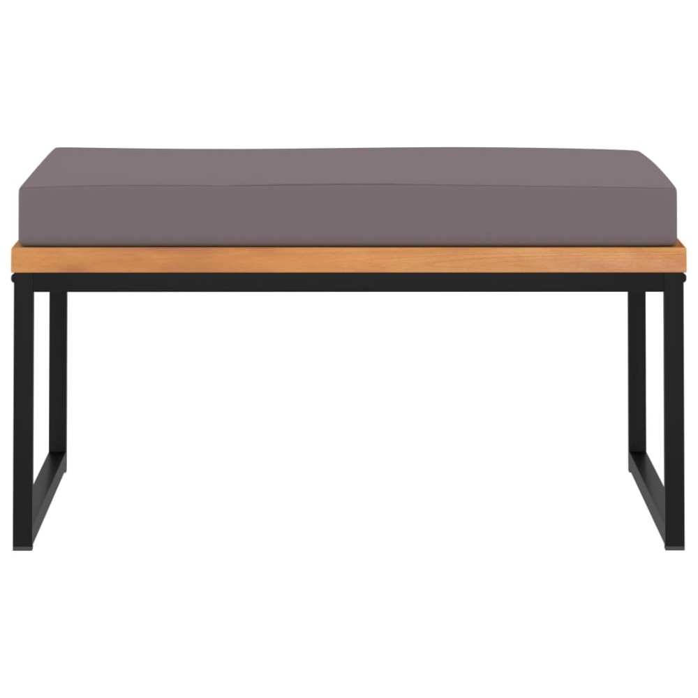 vidaXL Taburet cu pernă gri închis, 66x66x36 cm, lemn masiv acacia