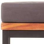 vidaXL Taburet cu pernă gri închis, 66x66x36 cm, lemn masiv acacia vidaXL Taburet cu pernă gri închis, 66x66x36 cm, lemn masiv acacia