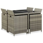 vidaXL Set mobilier de grădină cu perne, 9 piese, gri, poliratan vidaXL Set mobilier de grădină cu perne, 9 piese, gri, poliratan