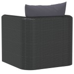 vidaXL Fotoliu cu perne, negru, poliratan vidaXL Fotoliu cu perne, negru, poliratan