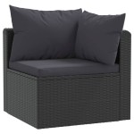 vidaXL Set mobilier de grădină cu perne, 2 piese, negru, poliratan vidaXL Set mobilier de grădină cu perne, 2 piese, negru, poliratan