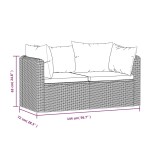 vidaXL Set mobilier de grădină cu perne, 2 piese, negru, poliratan vidaXL Set mobilier de grădină cu perne, 2 piese, negru, poliratan