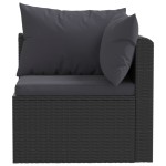 vidaXL Set mobilier de grădină cu perne, 4 piese, negru, poliratan vidaXL Set mobilier de grădină cu perne, 4 piese, negru, poliratan