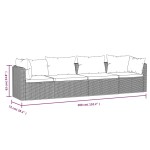 vidaXL Set mobilier de grădină cu perne, 4 piese, negru, poliratan vidaXL Set mobilier de grădină cu perne, 4 piese, negru, poliratan