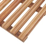vidaXL Covoare de baie, 2 buc., 56 x 37 cm, lemn masiv de acacia vidaXL Covoare de baie, 2 buc., 56 x 37 cm, lemn masiv de acacia