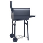 vidaXL Grătar barbecue cu cărbuni, afumătoare și raft inferior, negru vidaXL Grătar barbecue cu cărbuni, afumătoare și raft inferior, negru