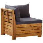 vidaXL Set mobilier grădină cu perne, 8 piese, gri închis, lemn acacia