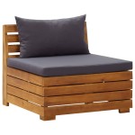 vidaXL Set mobilier grădină cu perne, 8 piese, gri închis, lemn acacia