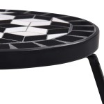 vidaXL Mese mozaic, 3 buc., negru și alb, ceramică vidaXL Mese mozaic, 3 buc., negru și alb, ceramică