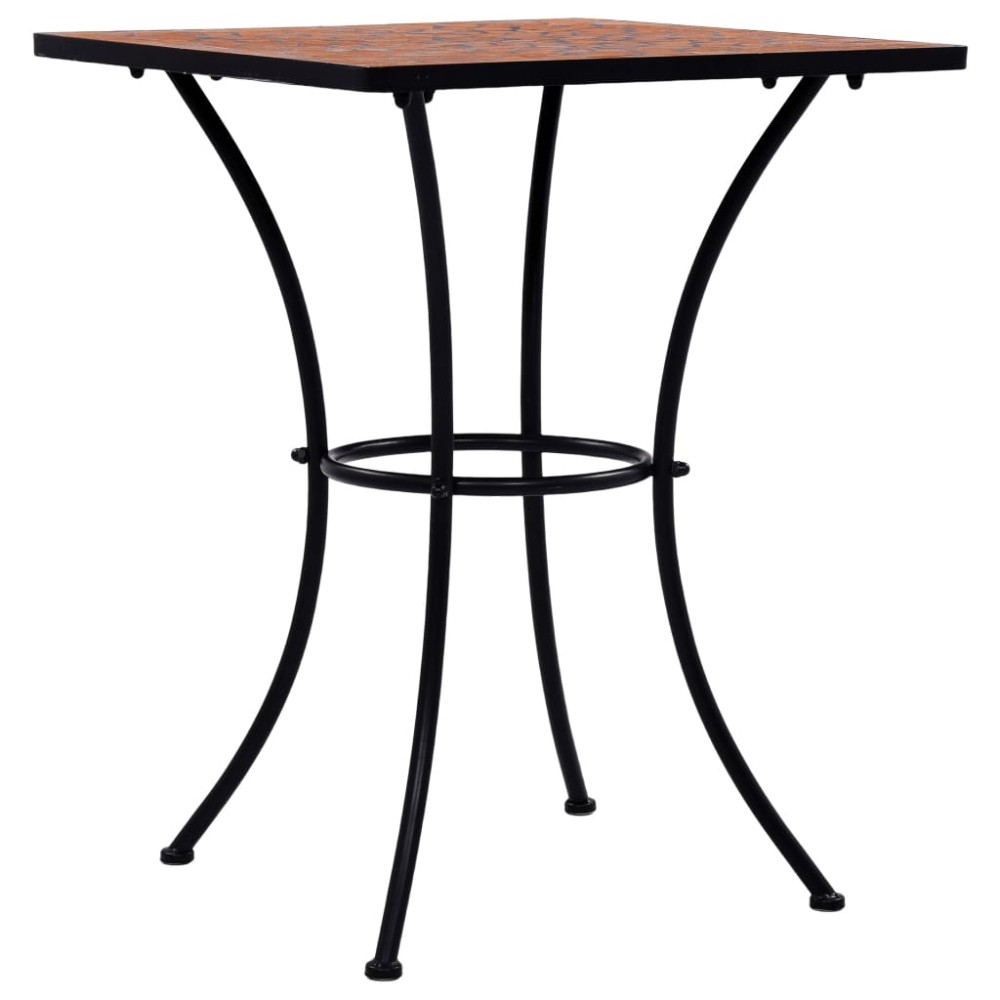 vidaXL Masă de bistro mozaic, cărămiziu, 60 cm, ceramică