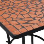 vidaXL Masă de bistro mozaic, cărămiziu, 60 cm, ceramică vidaXL Masă de bistro mozaic, cărămiziu, 60 cm, ceramică