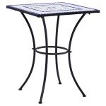 vidaXL Masă de bistro mozaic, albastru și alb, 60 cm, ceramică vidaXL Masă de bistro mozaic, albastru și alb, 60 cm, ceramică