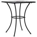 vidaXL Masă de bistro mozaic, negru și alb, 60 cm, ceramică vidaXL Masă de bistro mozaic, negru și alb, 60 cm, ceramică