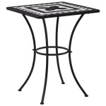 vidaXL Masă de bistro mozaic, negru și alb, 60 cm, ceramică vidaXL Masă de bistro mozaic, negru și alb, 60 cm, ceramică