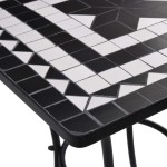 vidaXL Masă de bistro mozaic, negru și alb, 60 cm, ceramică vidaXL Masă de bistro mozaic, negru și alb, 60 cm, ceramică