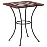 vidaXL Masă de bistro mozaic, cărămiziu și alb, 60 cm, ceramică vidaXL Masă de bistro mozaic, cărămiziu și alb, 60 cm, ceramică