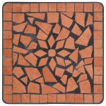 vidaXL Masă laterală cu mozaic, cărămiziu, ceramică vidaXL Masă laterală cu mozaic, cărămiziu, ceramică