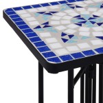 vidaXL Masă laterală cu mozaic, albastru și alb, ceramică vidaXL Masă laterală cu mozaic, albastru și alb, ceramică