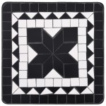 vidaXL Masă laterală cu mozaic, negru și alb, ceramică vidaXL Masă laterală cu mozaic, negru și alb, ceramică