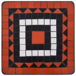vidaXL Masă laterală cu mozaic, cărămiziu și alb, ceramică vidaXL Masă laterală cu mozaic, cărămiziu și alb, ceramică
