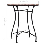 vidaXL Masă de bistro mozaic, maro, 60 cm, ceramică